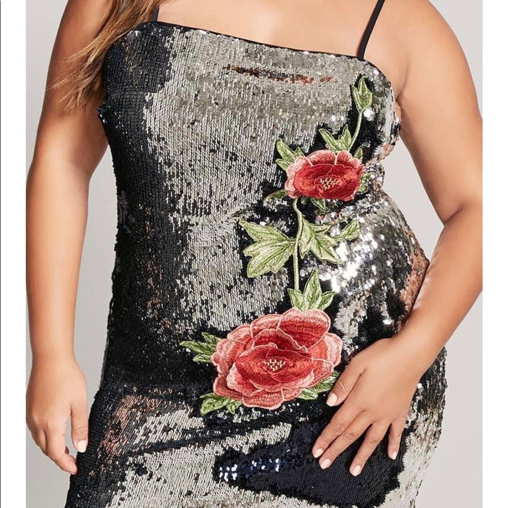 Forever 21 Sequin Floral Dress SZ 3X